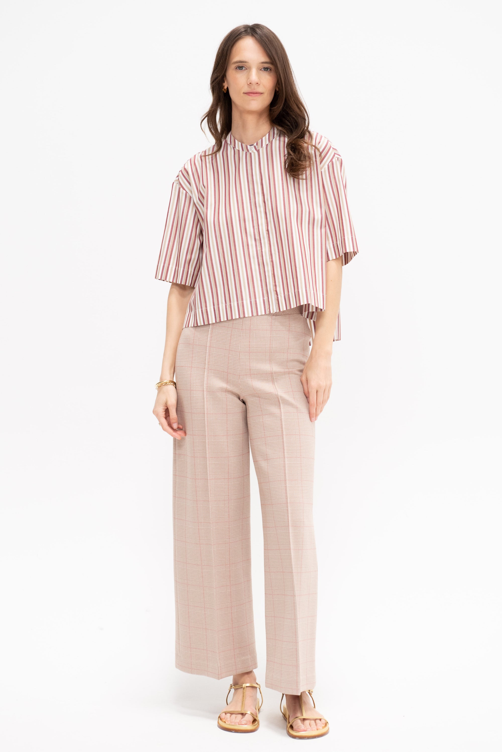 Cropped Oversized Shirt, Multi