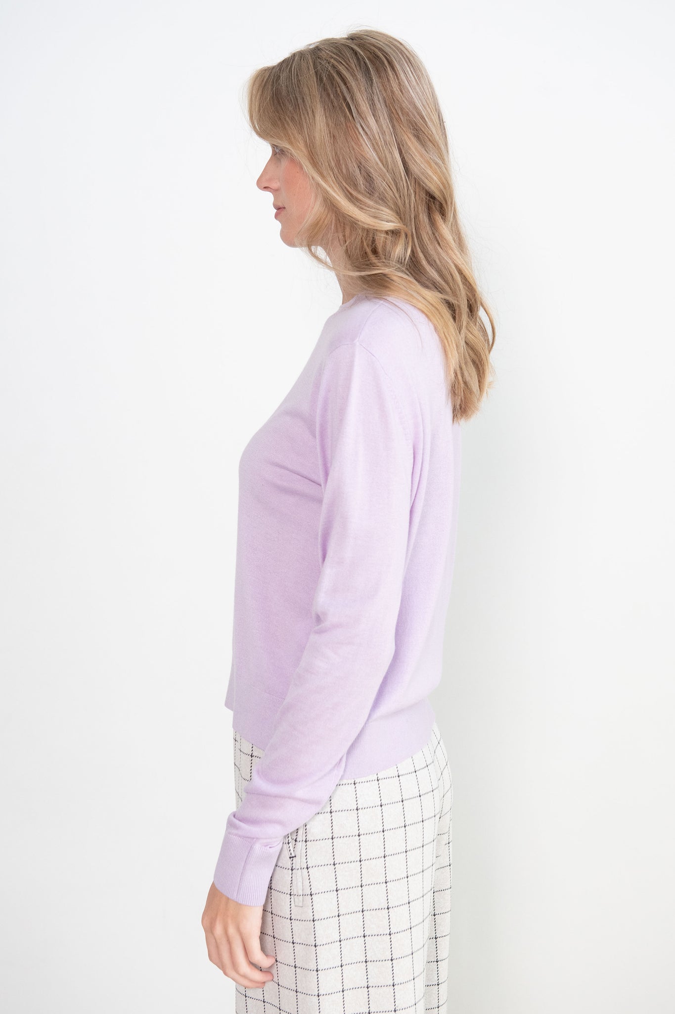 ROSETTA GETTY - Relaxed Crewneck Sweater, Lilac