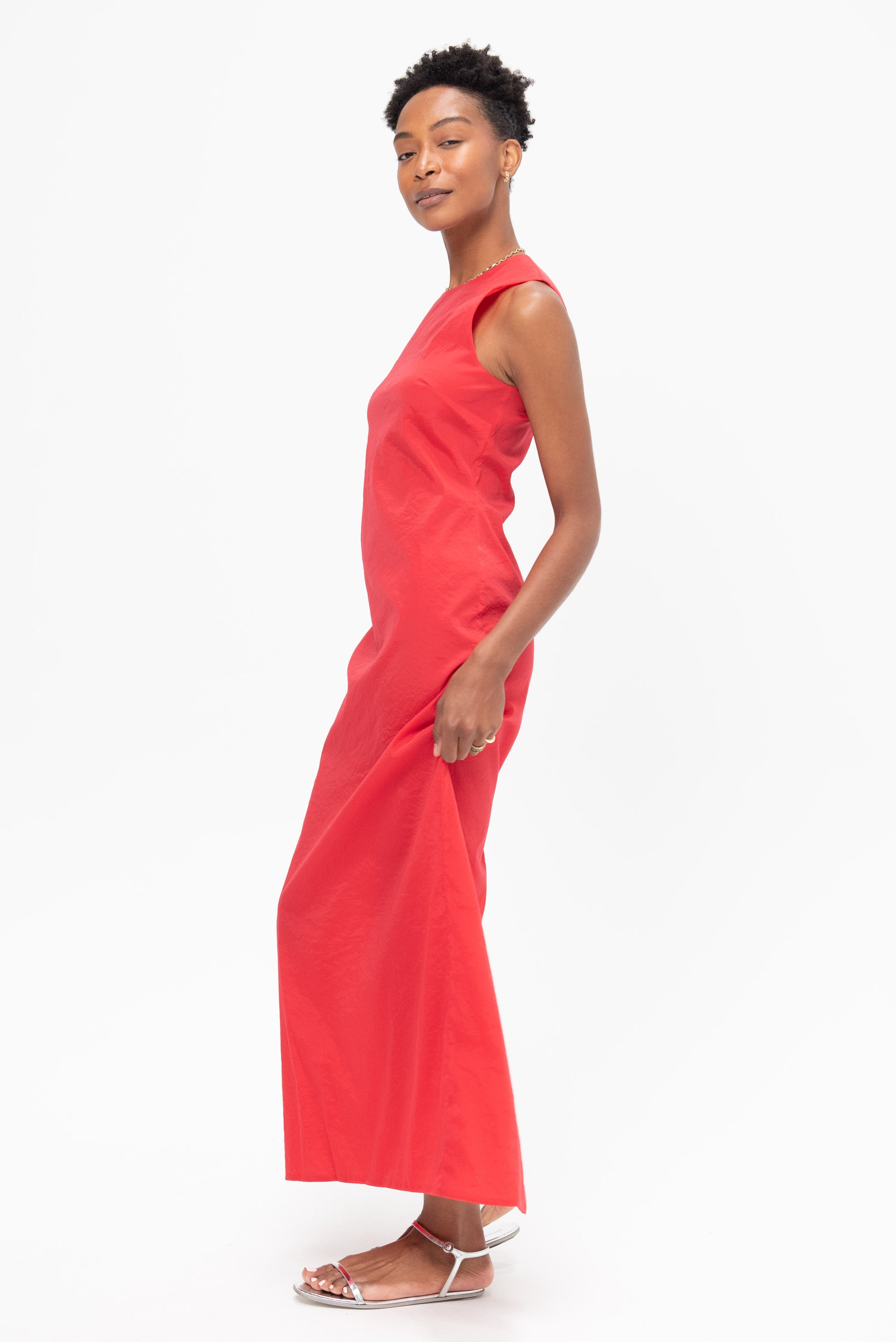 Fitted Sheath Dress, Red
