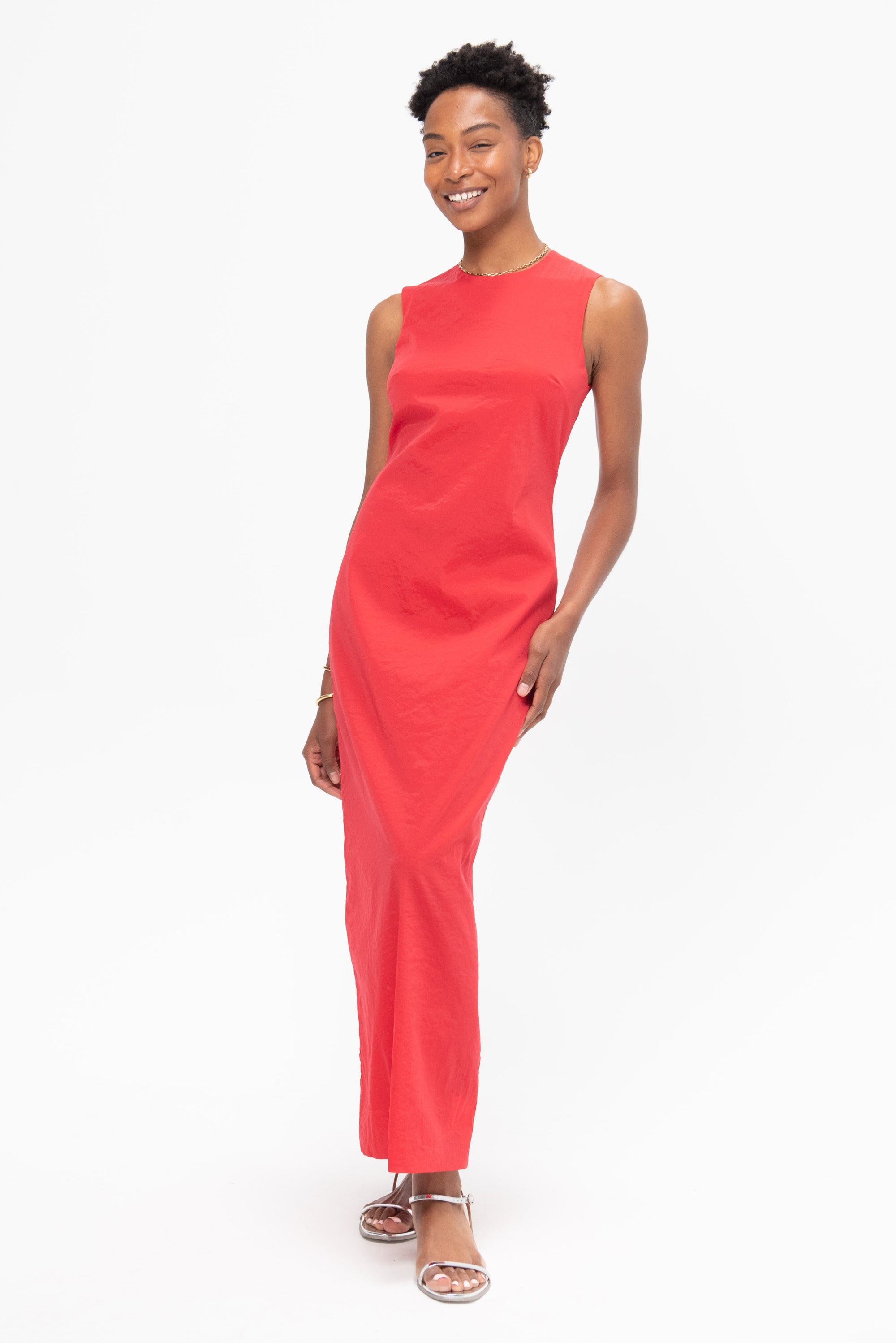 Fitted Sheath Dress, Red