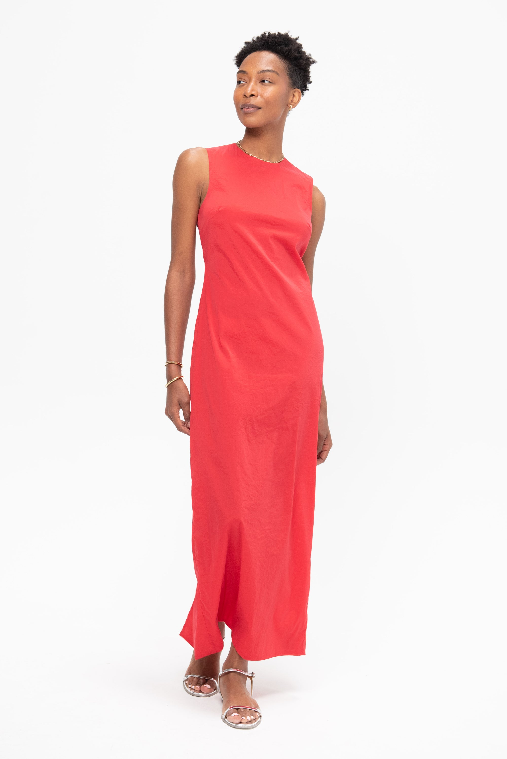 Fitted Sheath Dress, Red