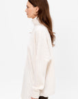 Rib Paneled Turtleneck Sweater, Ivory