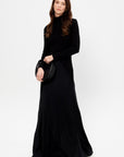 Bias Turtleneck Combo Maxi Dress, Black