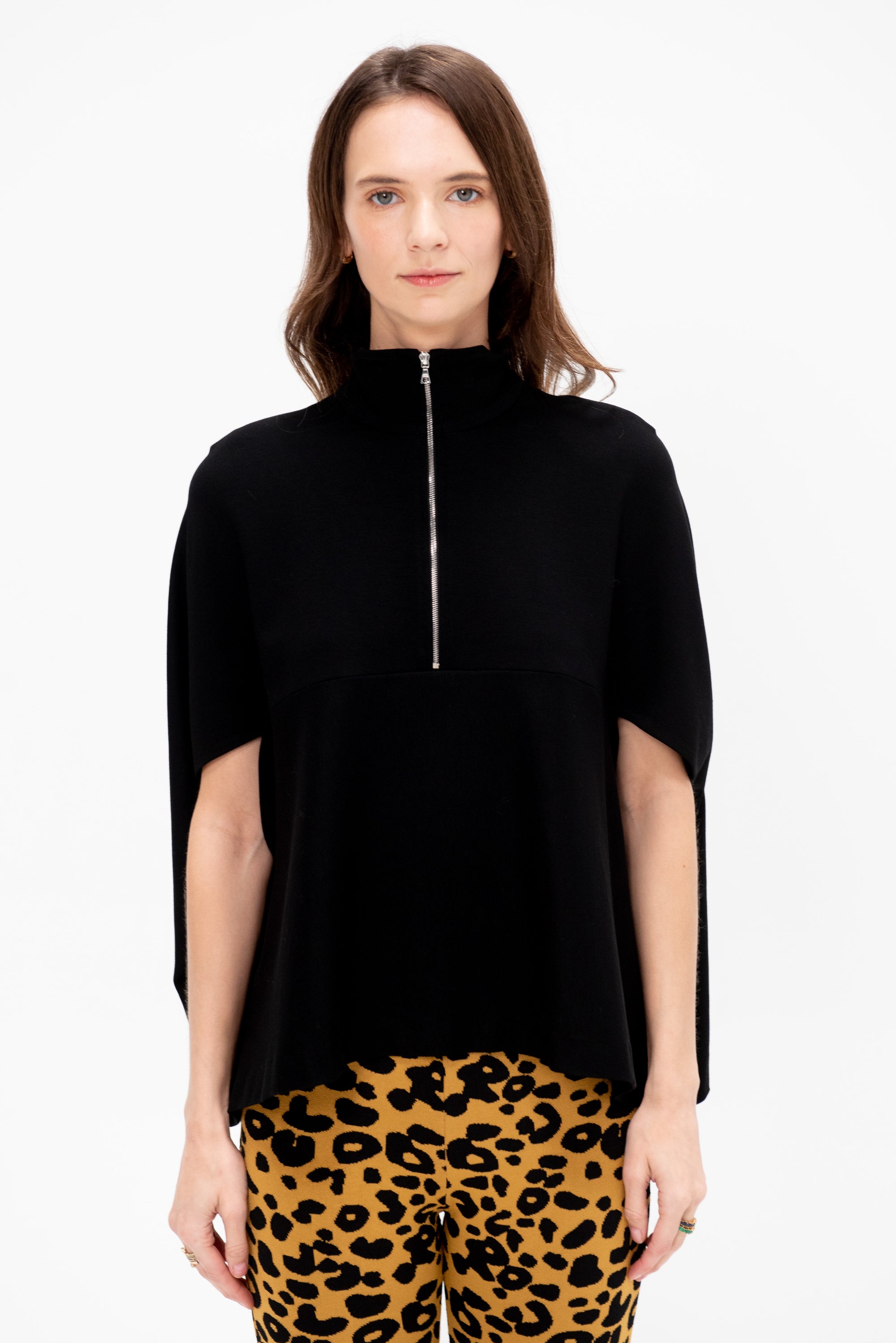 Zip Up Cocoon Caftan Top