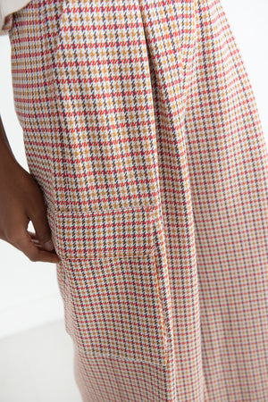 ROSETTA GETTY - Pleated Cargo Pant, Houndstooth