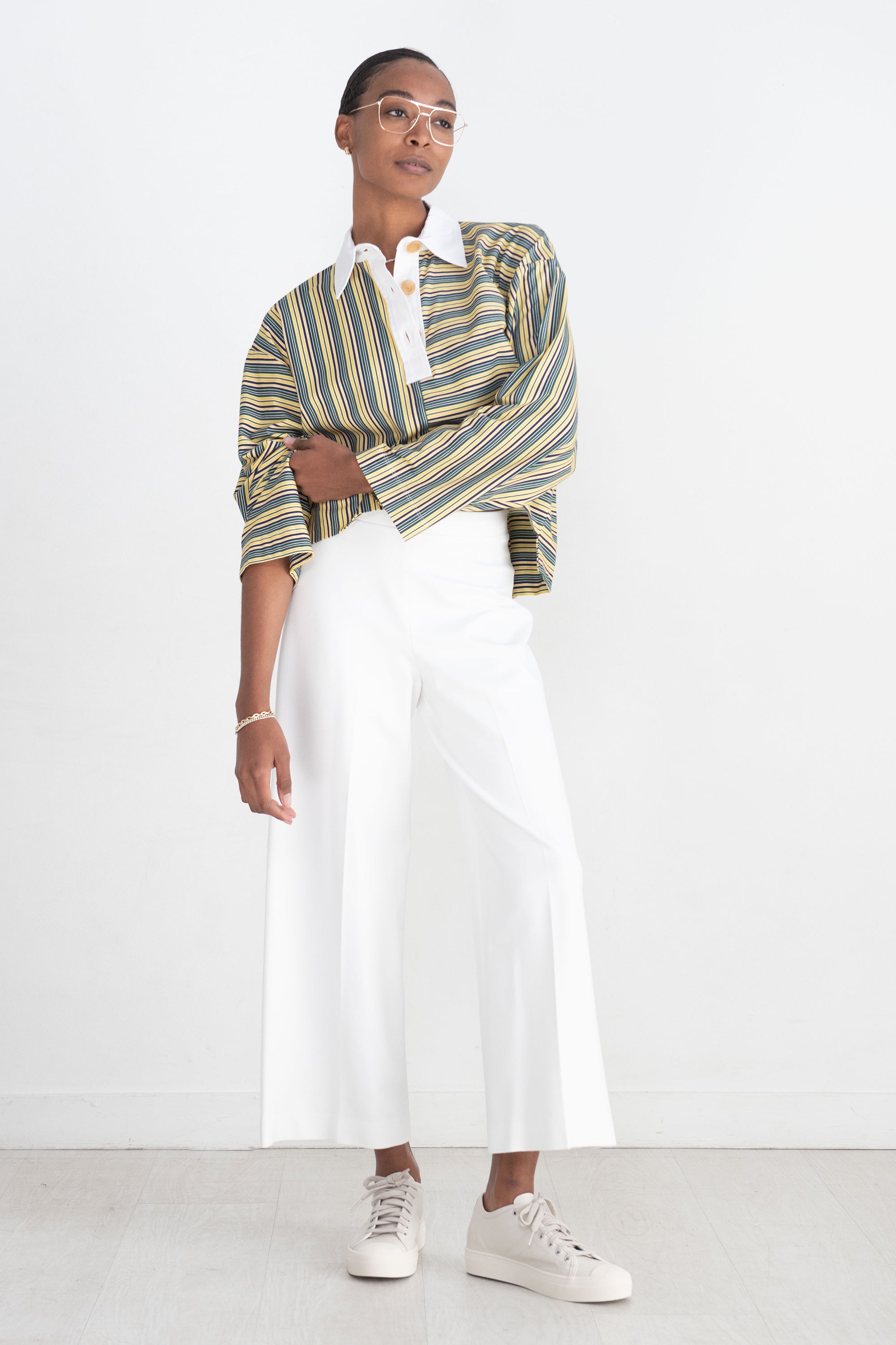 ROSETTA GETTY - Pull On Cropped Straight Pant, White
