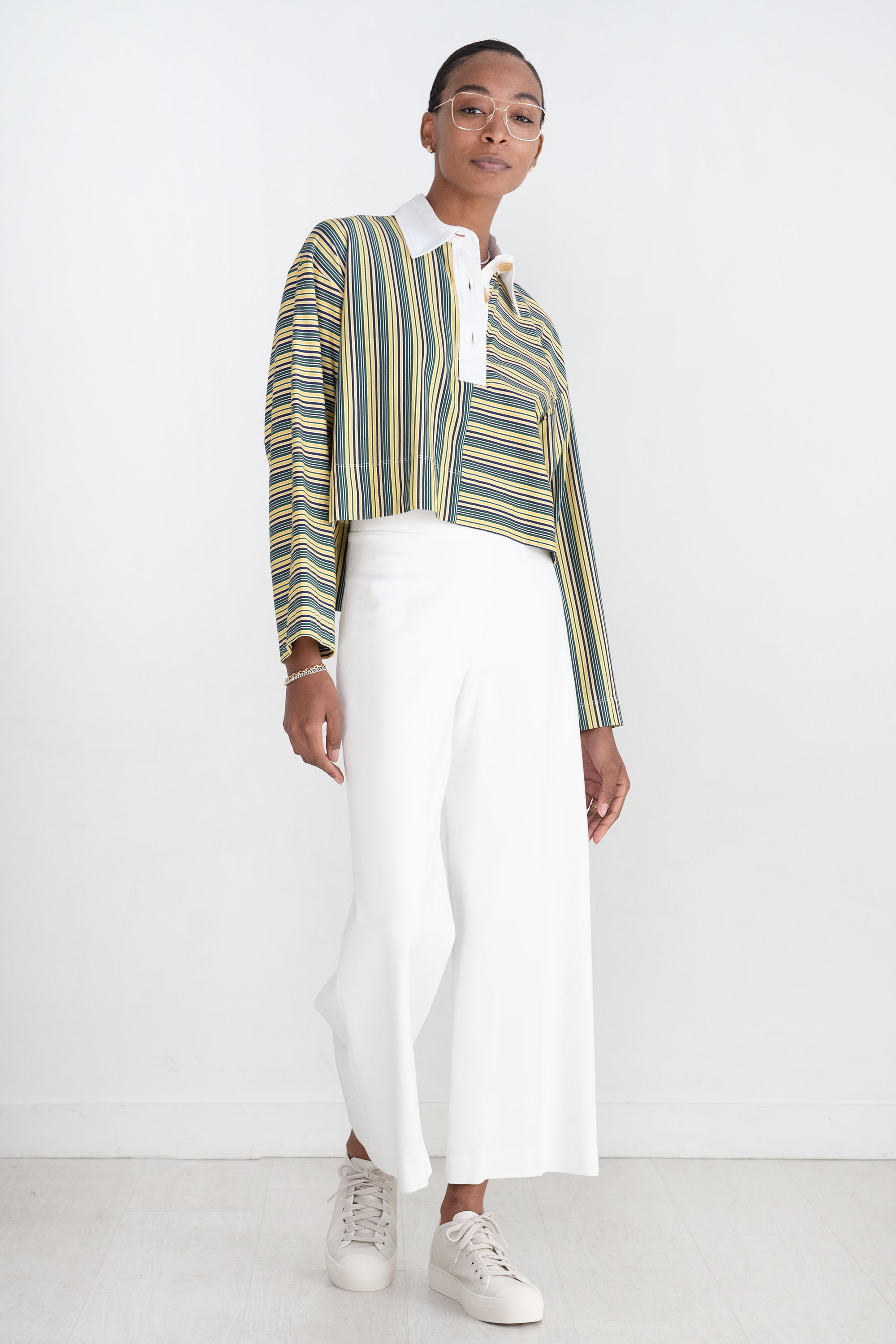 ROSETTA GETTY - Pull On Cropped Straight Pant, White