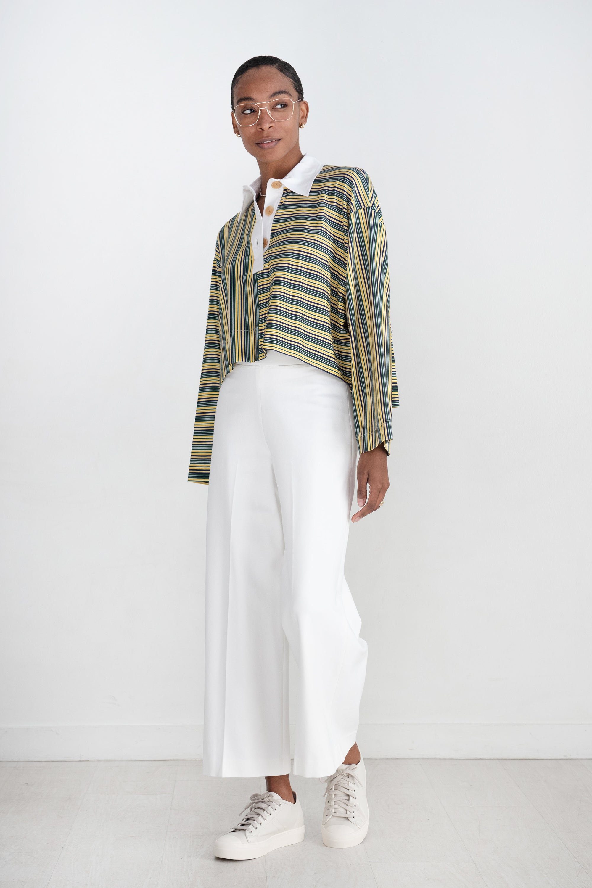 ROSETTA GETTY - Pull On Cropped Straight Pant, White