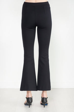 ROSETTA GETTY - Scuba Cropped Flare Pull On Pant, Black