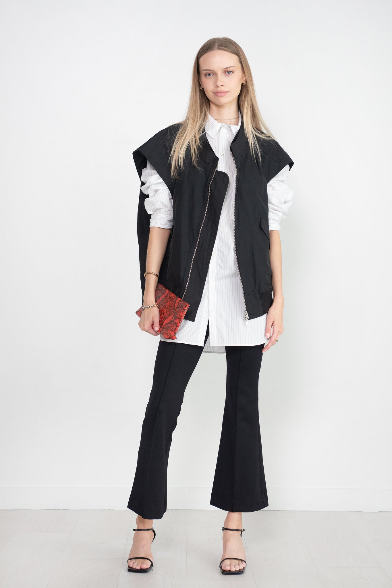 ROSETTA GETTY - Scuba Cropped Flare Pull On Pant, Black