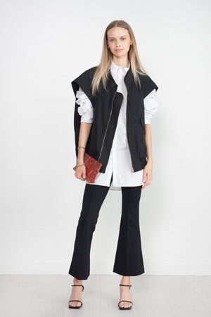 ROSETTA GETTY - Scuba Cropped Flare Pull On Pant, Black