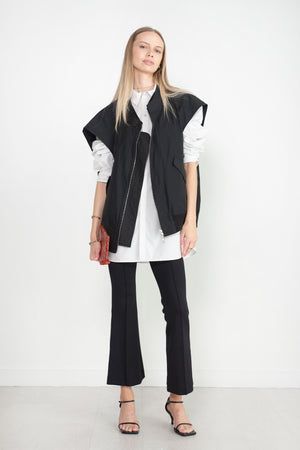 ROSETTA GETTY - Scuba Cropped Flare Pull On Pant, Black