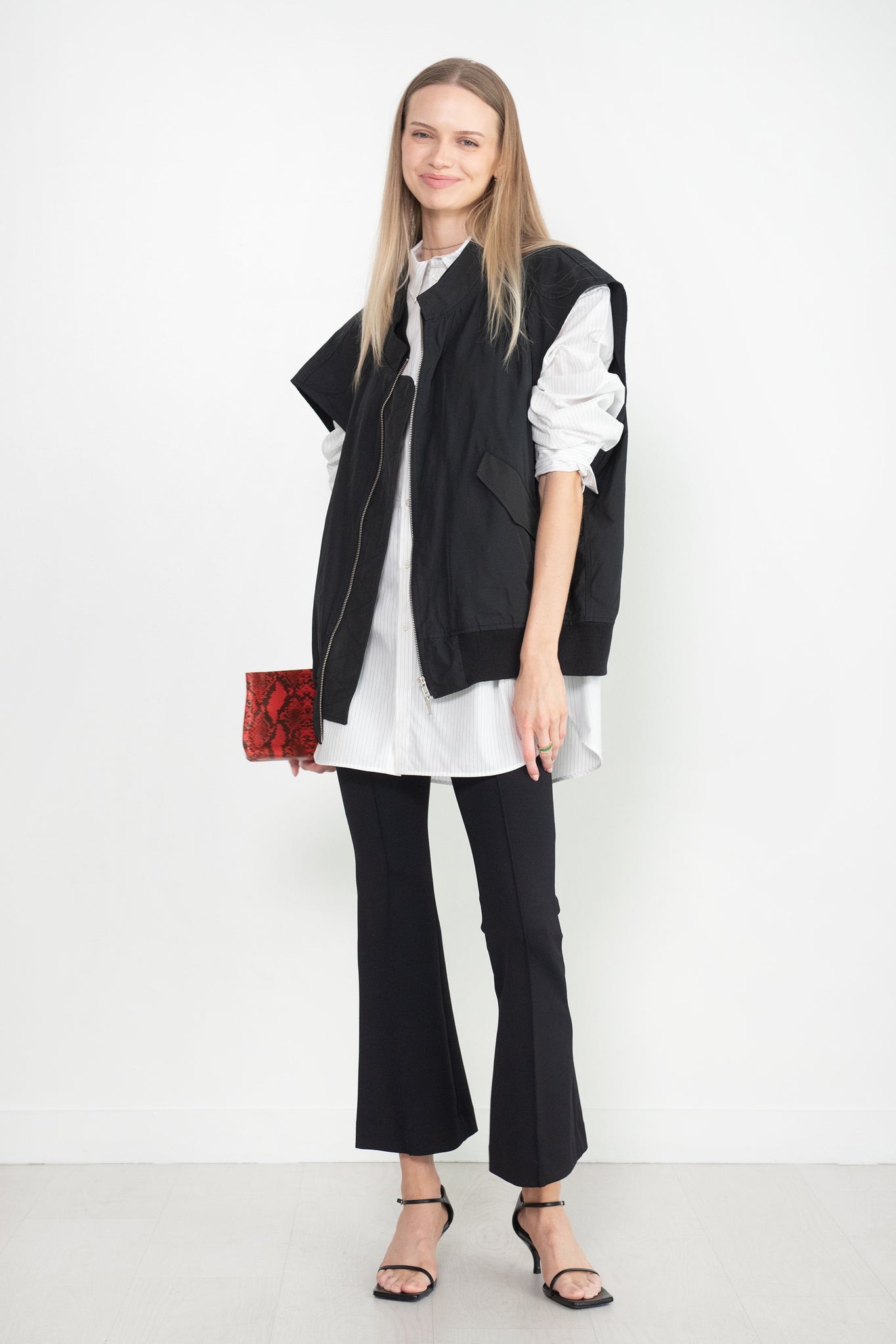 ROSETTA GETTY - Scuba Cropped Flare Pull On Pant, Black