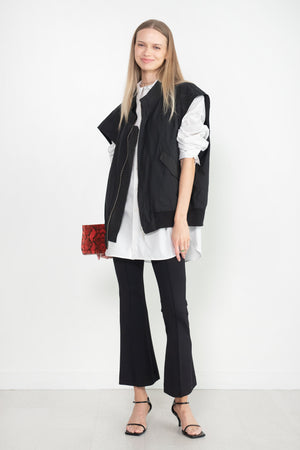 ROSETTA GETTY - Scuba Cropped Flare Pull On Pant, Black