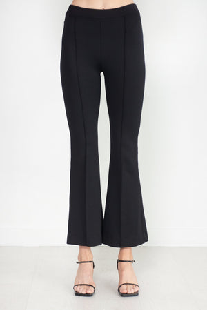 ROSETTA GETTY - Scuba Cropped Flare Pull On Pant, Black