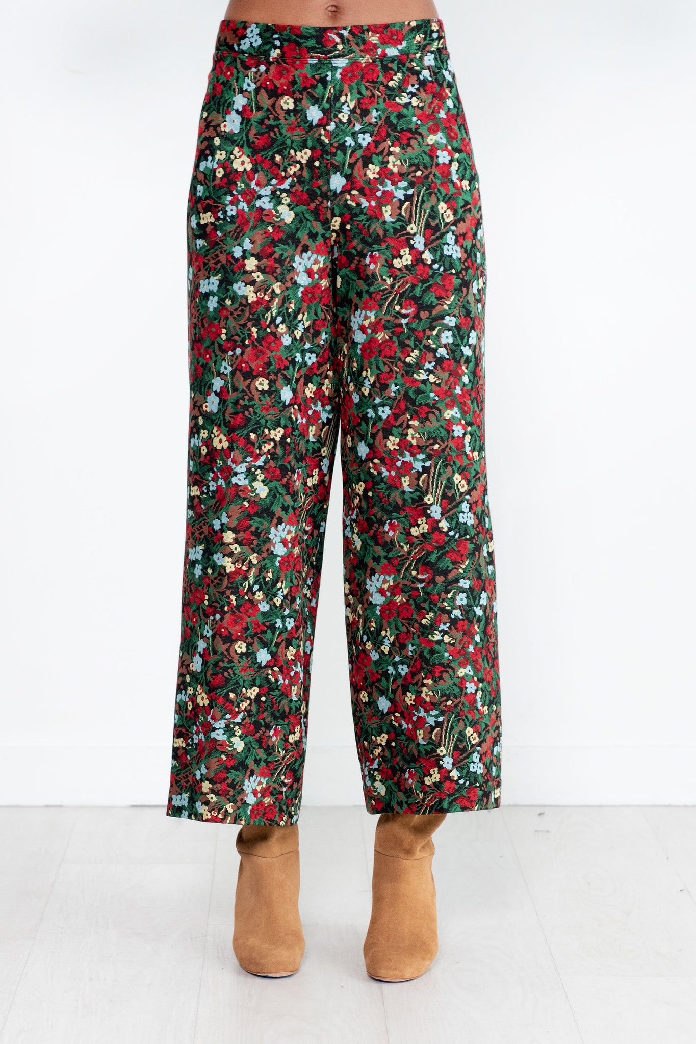ROSETTA GETTY - Pull On Cropped Straight, Black Multi