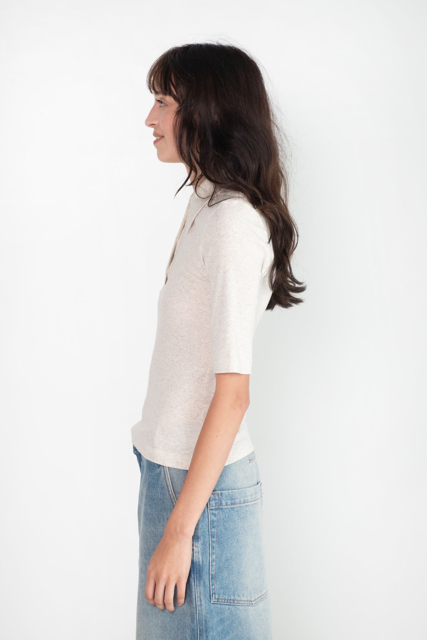 ROSETTA GETTY - Polo T-Shirt, Oatmeal