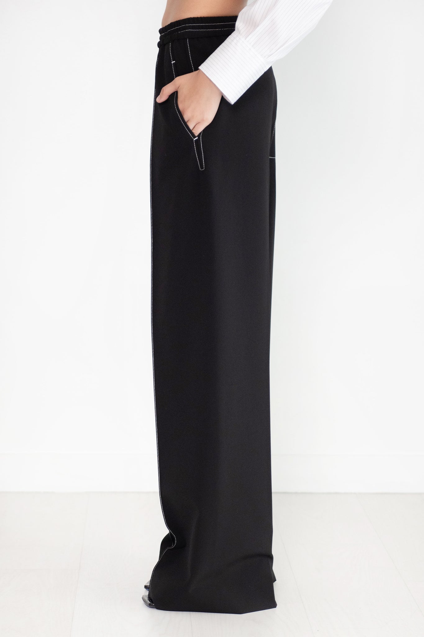 ROSETTA GETTY - Relaxed Pull On Pant, Black