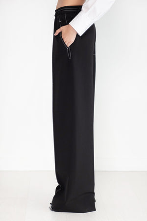 ROSETTA GETTY - Relaxed Pull On Pant, Black