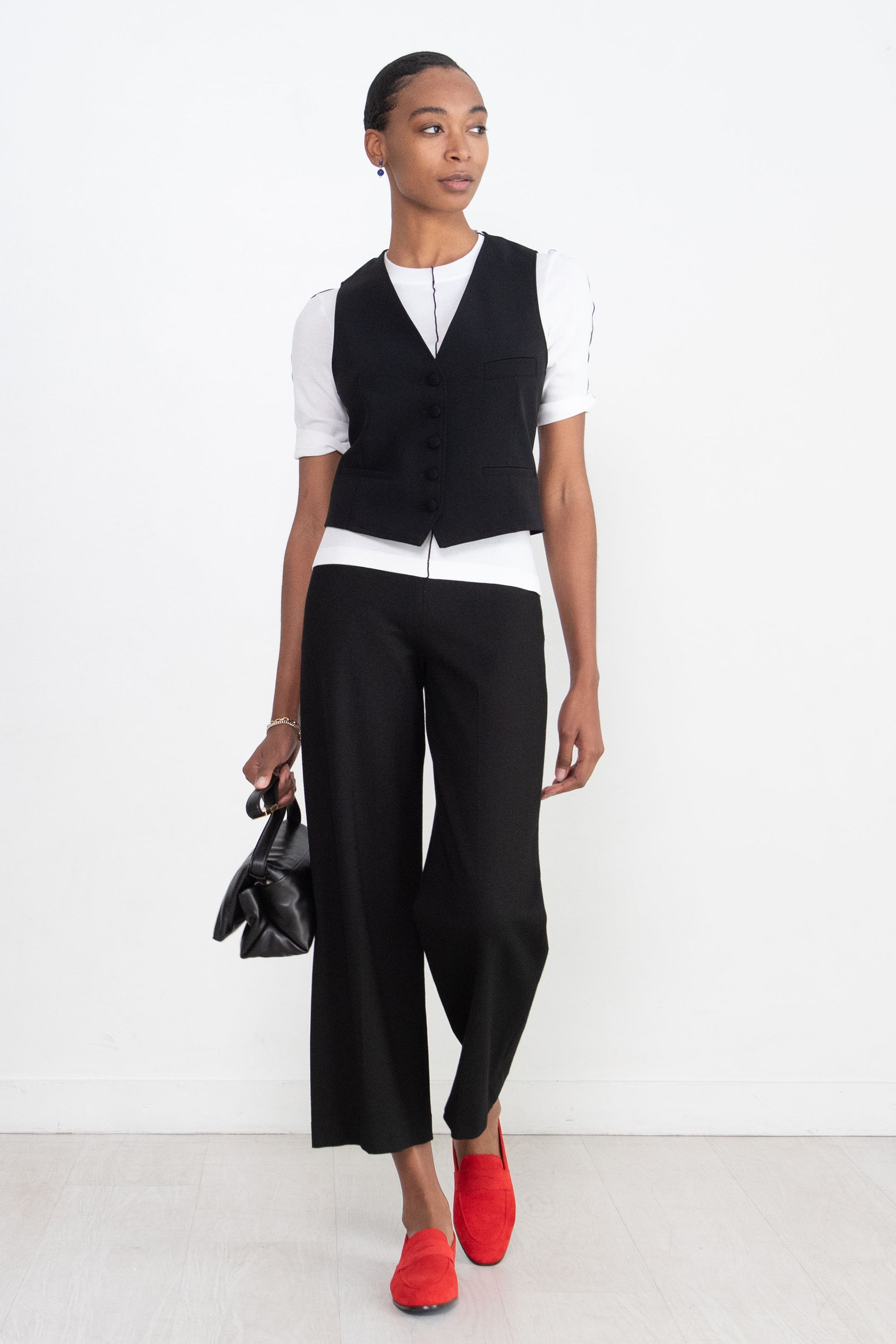 ROSETTA GETTY - Pull On Straight Trouser, Black