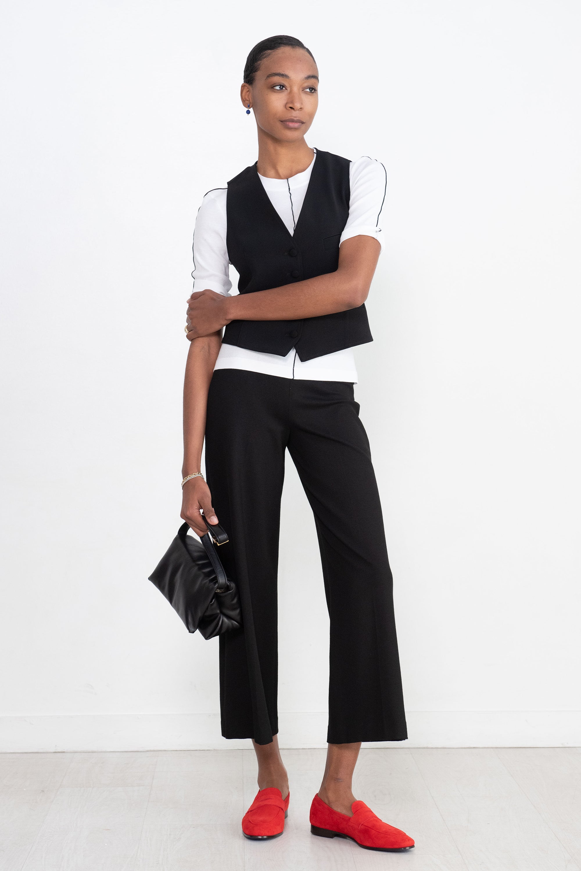 ROSETTA GETTY - Pull On Straight Trouser, Black