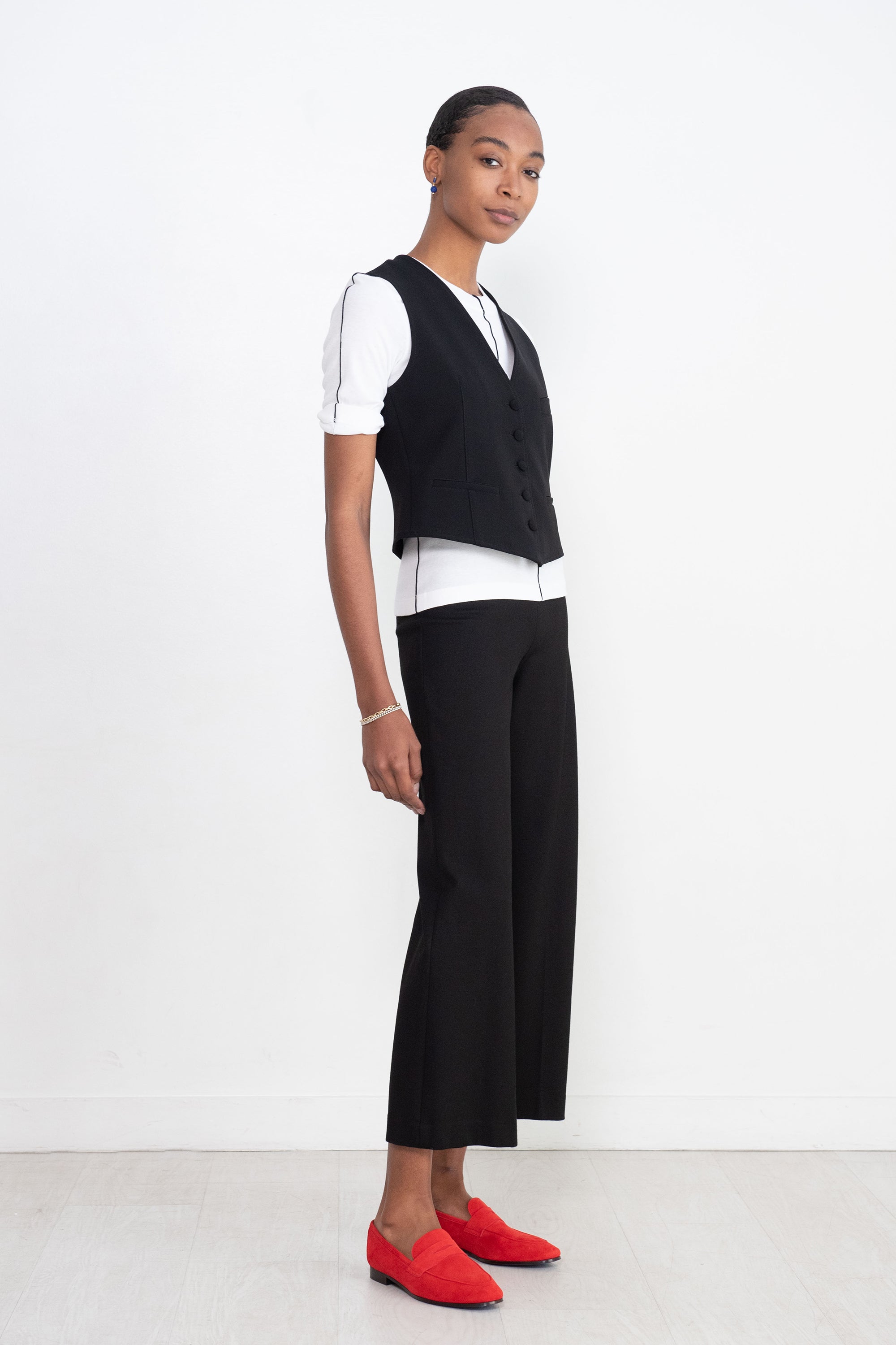 ROSETTA GETTY - Pull On Straight Trouser, Black
