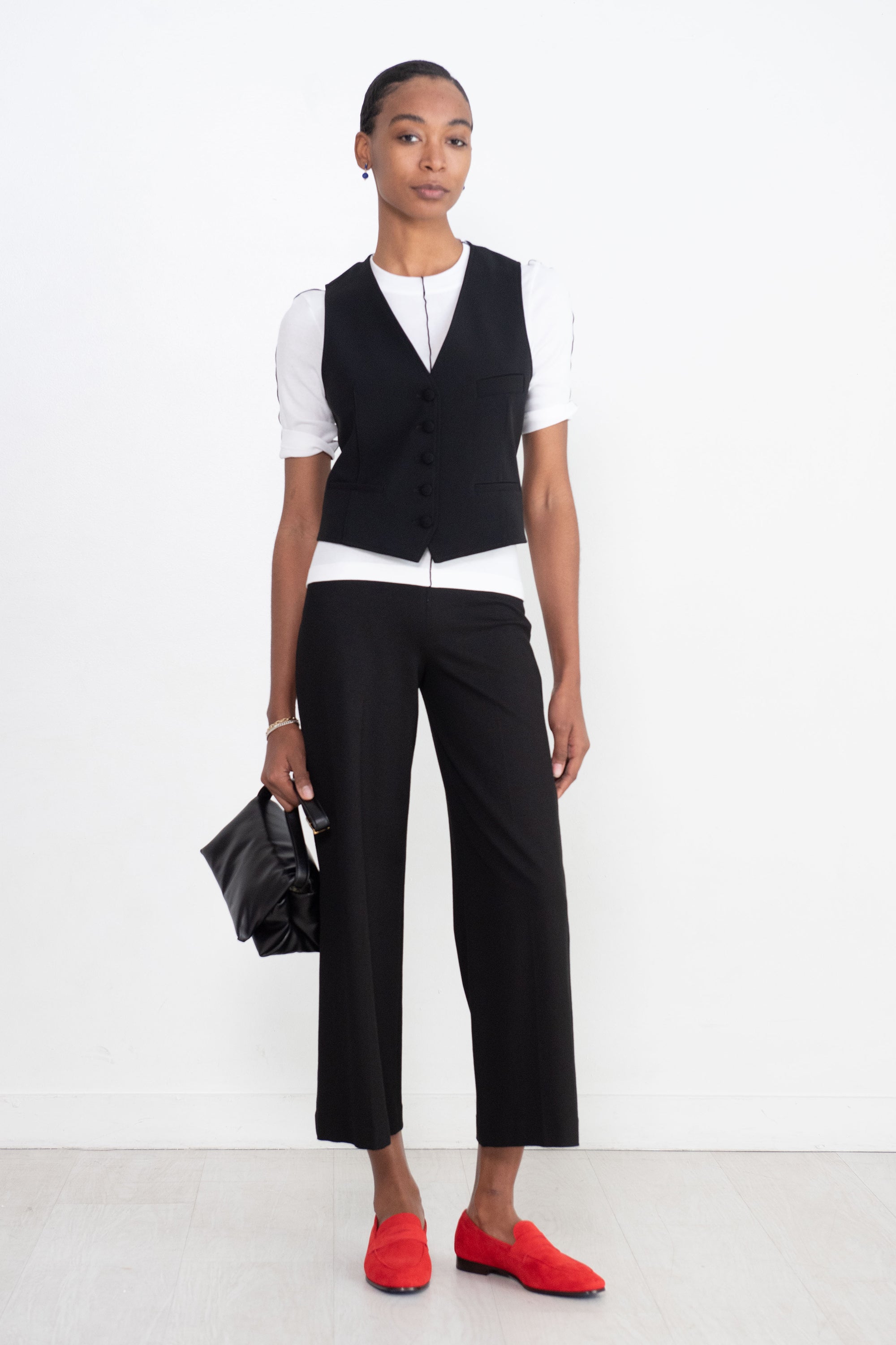 ROSETTA GETTY - Pull On Straight Trouser, Black