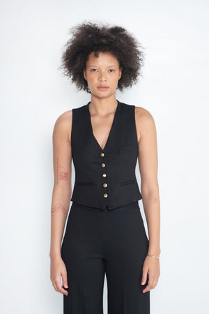 ROSETTA GETTY - Tailored Vest, Black