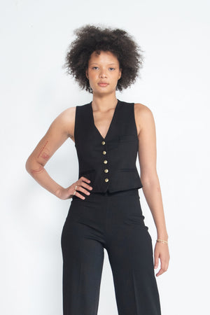 ROSETTA GETTY - Tailored Vest, Black