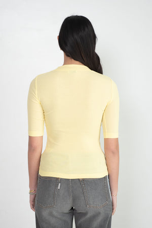 ROSETTA GETTY - Cropped Sleeve T-Shirt, Lemon