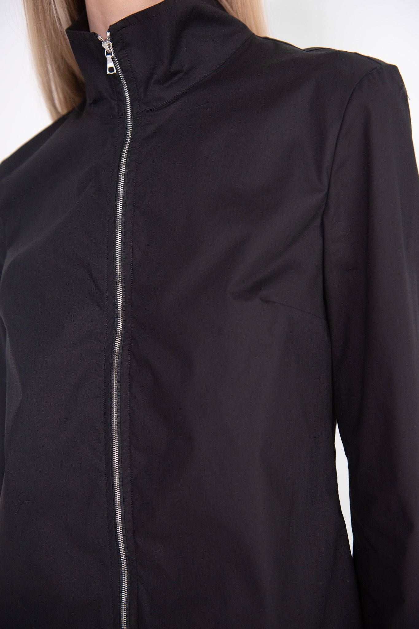 ROSETTA GETTY - Slim Zip-Up Shirt, Black
