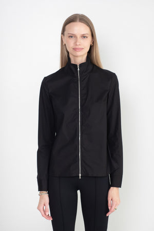 ROSETTA GETTY - Slim Zip-Up Shirt, Black
