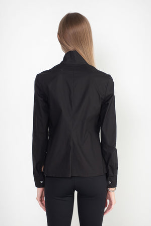 ROSETTA GETTY - Slim Zip-Up Shirt, Black