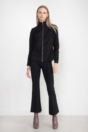 ROSETTA GETTY - Slim Zip-Up Shirt, Black