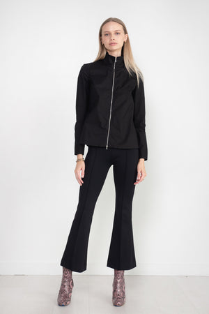 ROSETTA GETTY - Slim Zip-Up Shirt, Black