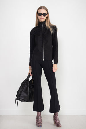 ROSETTA GETTY - Slim Zip-Up Shirt, Black