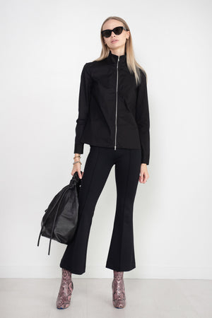 ROSETTA GETTY - Slim Zip-Up Shirt, Black