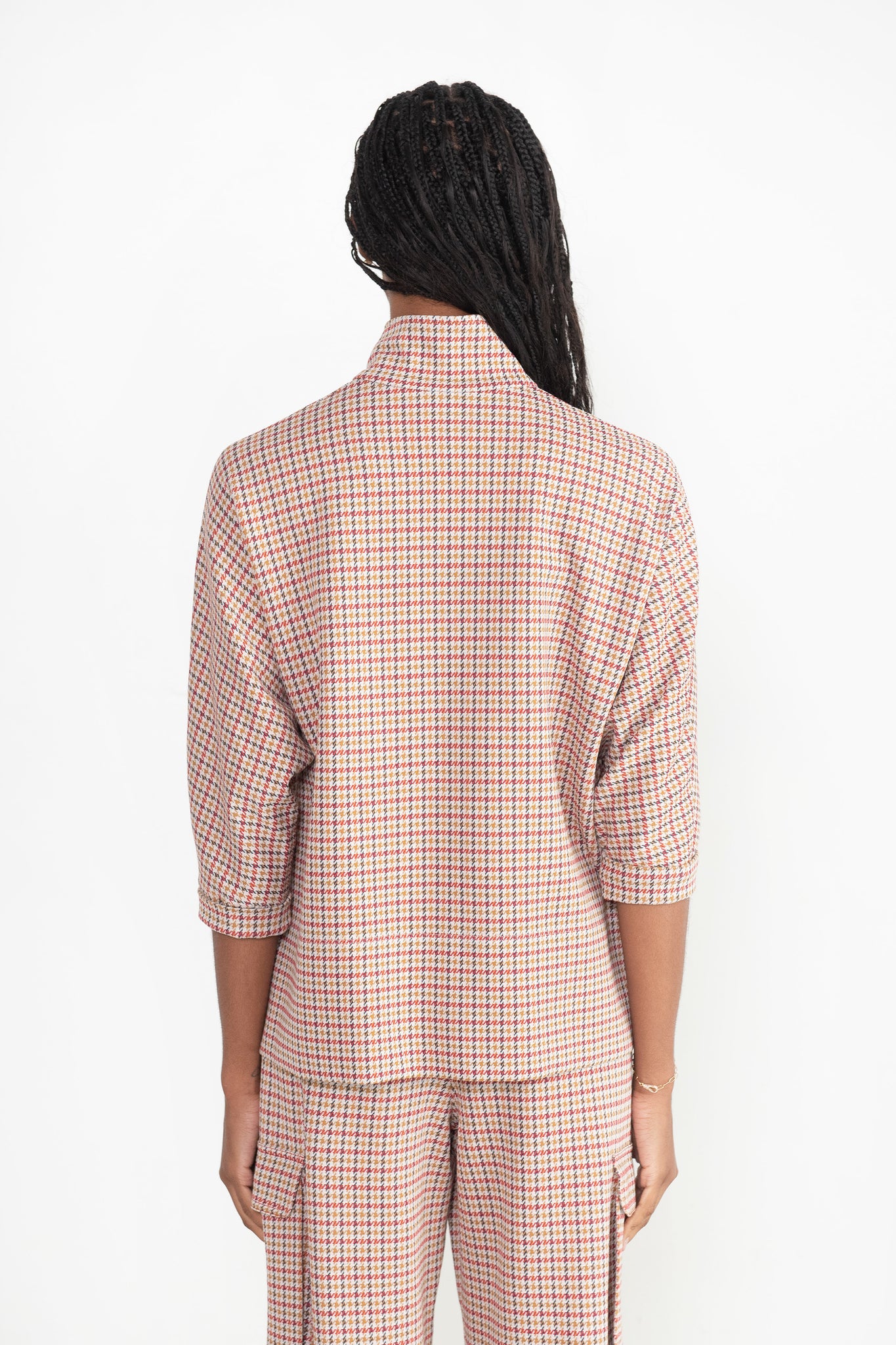 ROSETTA GETTY - Zip Up Caftan, Houndstooth