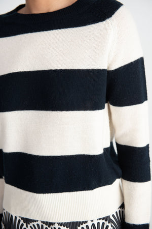 ROSETTA GETTY - Stripe Pullover, Black & Ivory