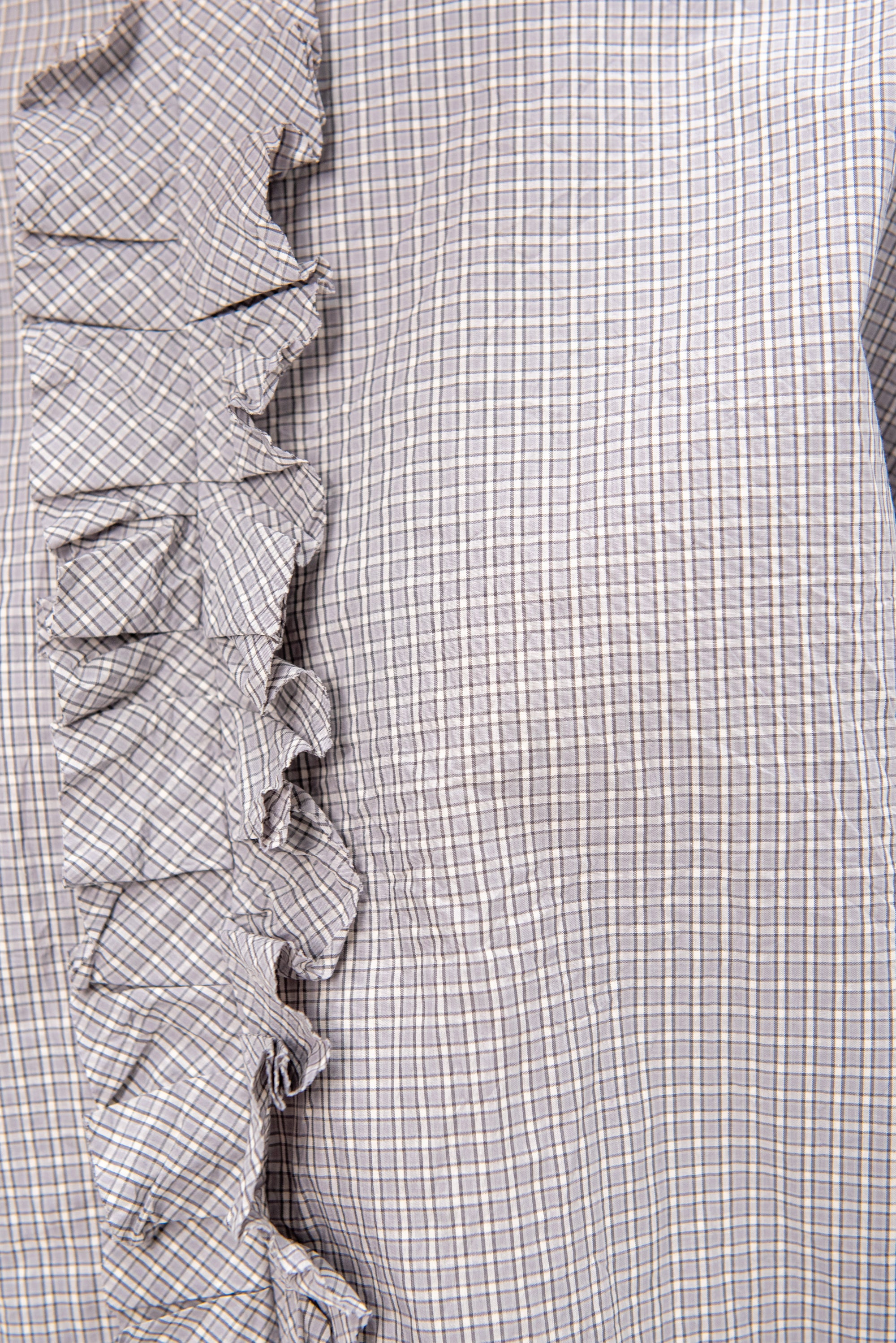 Poplin Ruffle Shirt, Gray
