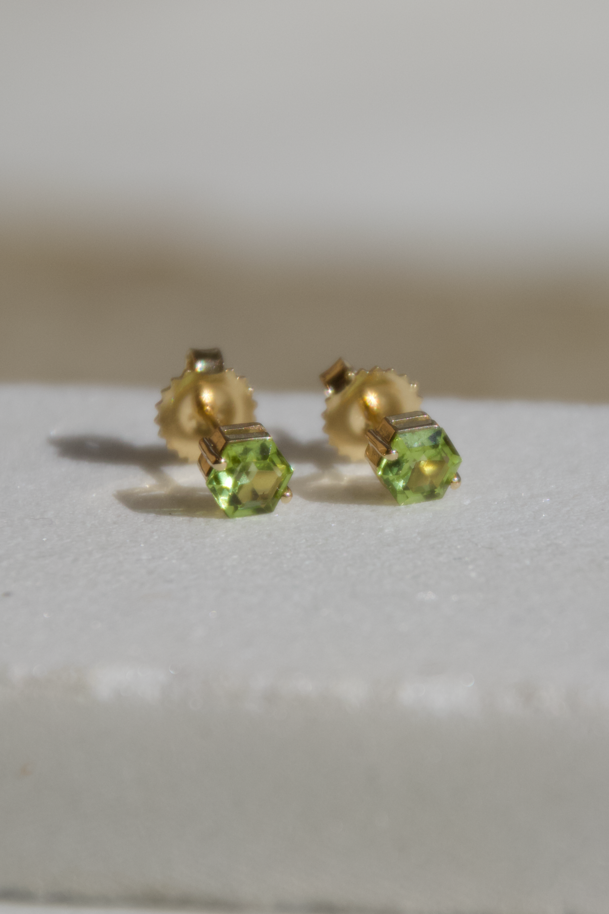 Amalfi Hexagon Earrings, Peridot