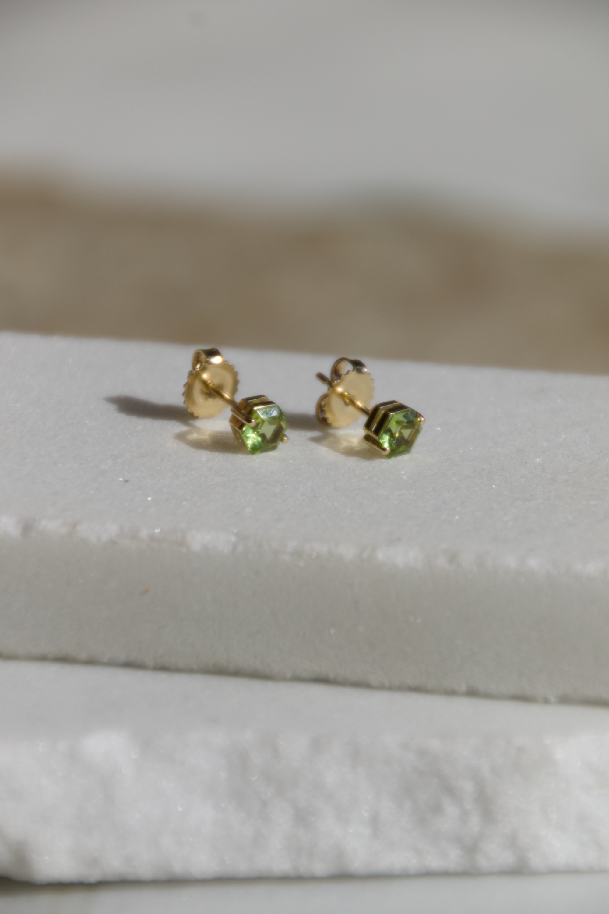 Amalfi Hexagon Earrings, Peridot