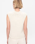 Handmade Sleveless Zipped Cardigan, Ivory