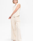 Handmade Sleveless Zipped Cardigan, Ivory