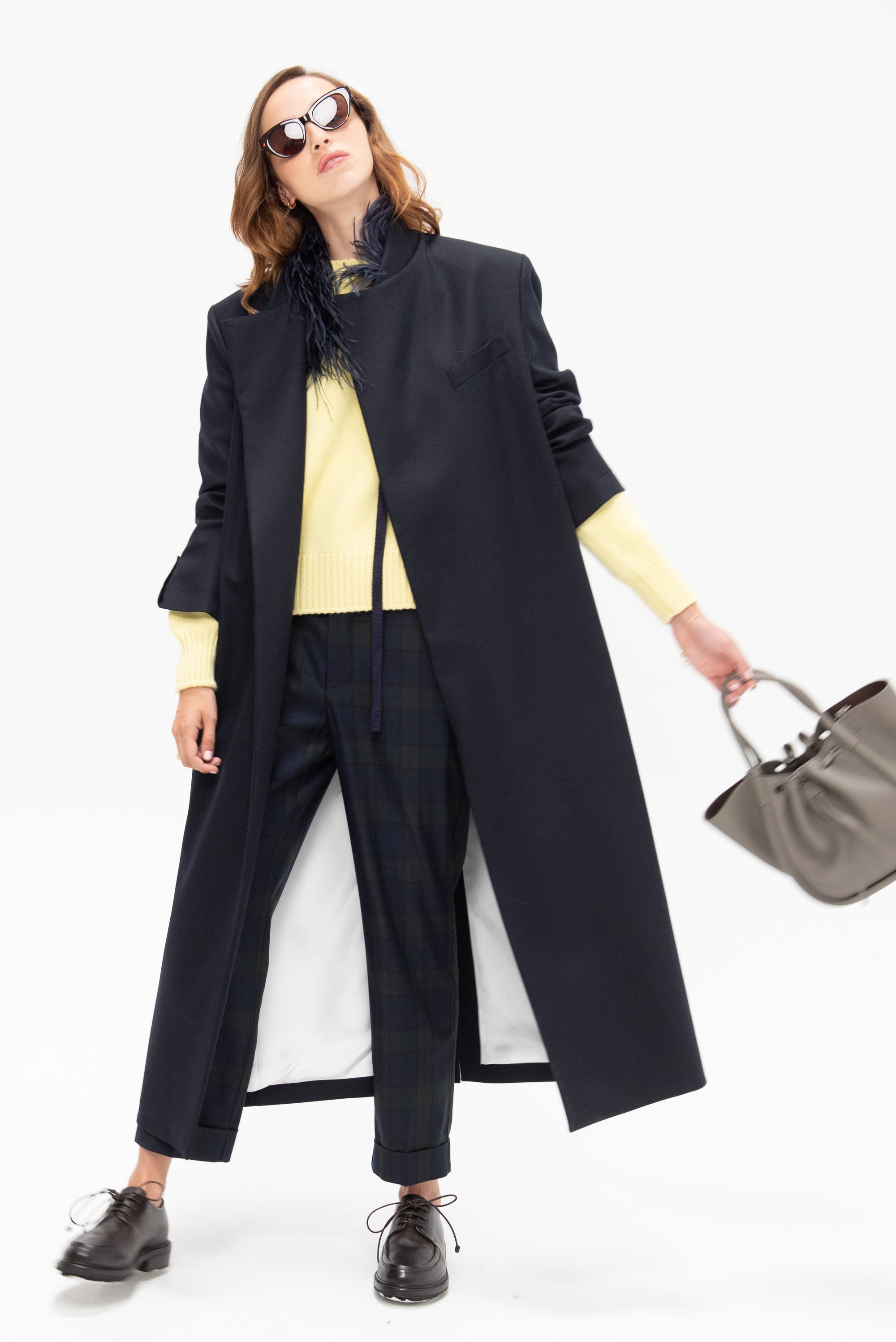 Angela Trousers, Navy &amp; Green