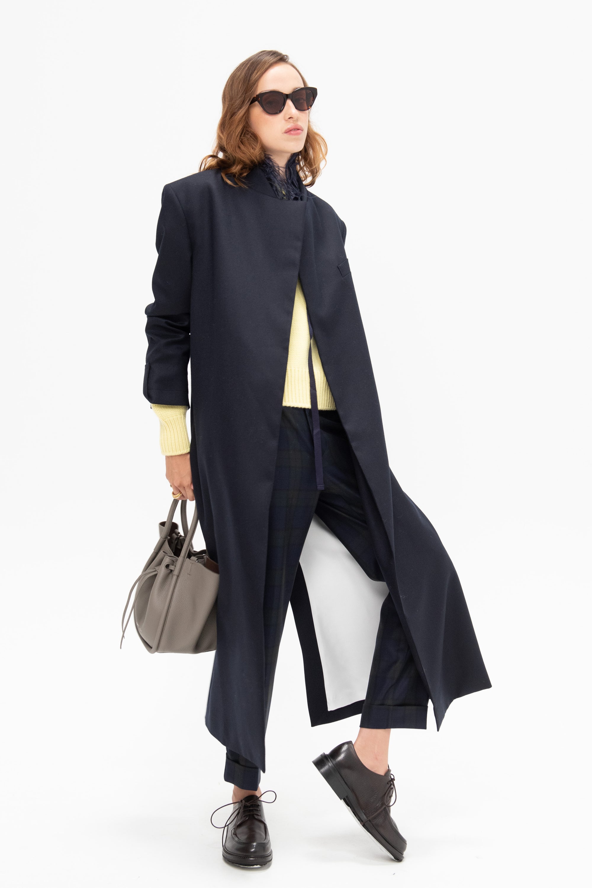 Angela Trousers, Navy &amp; Green