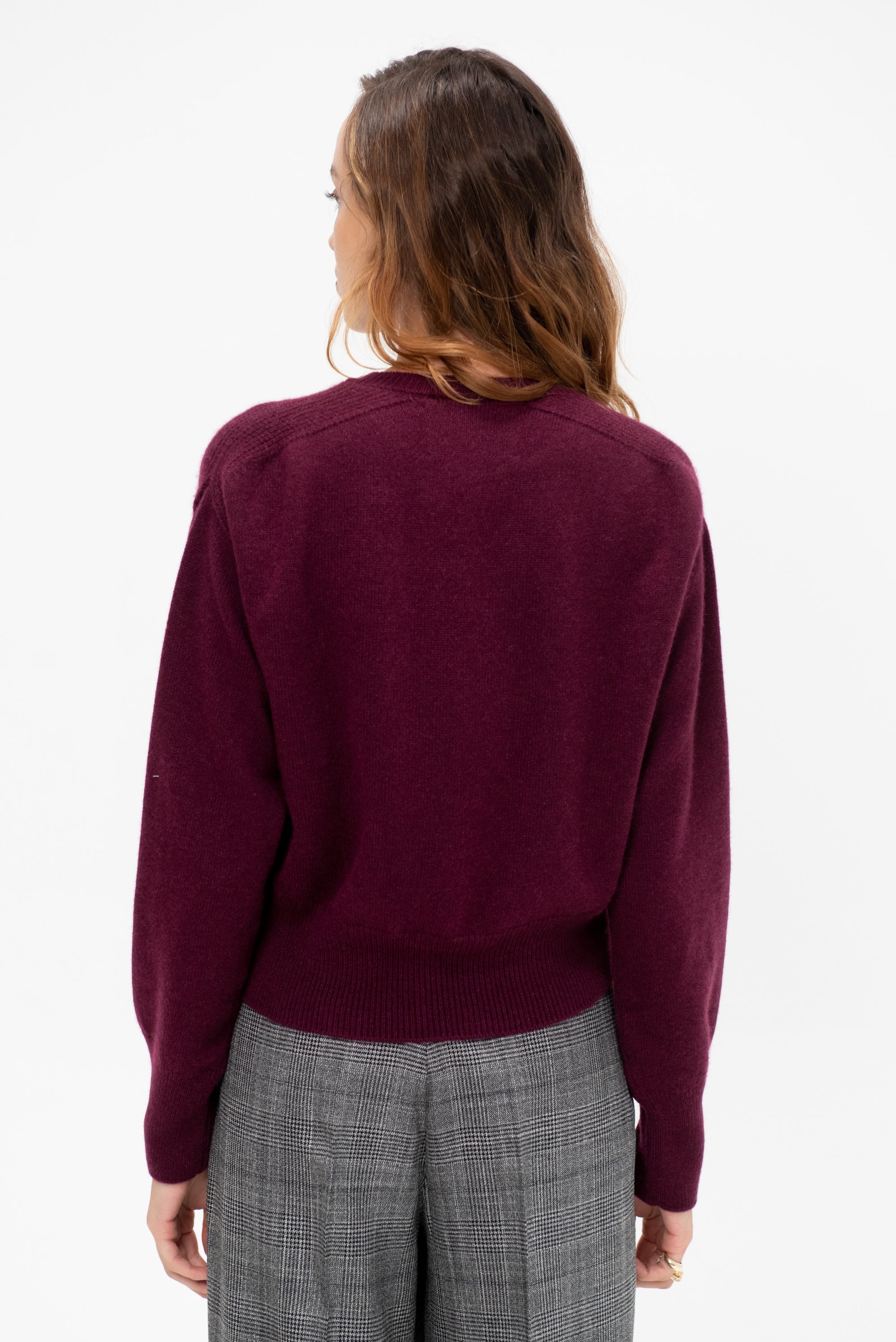 Round Neck Sweater, Bordeaux