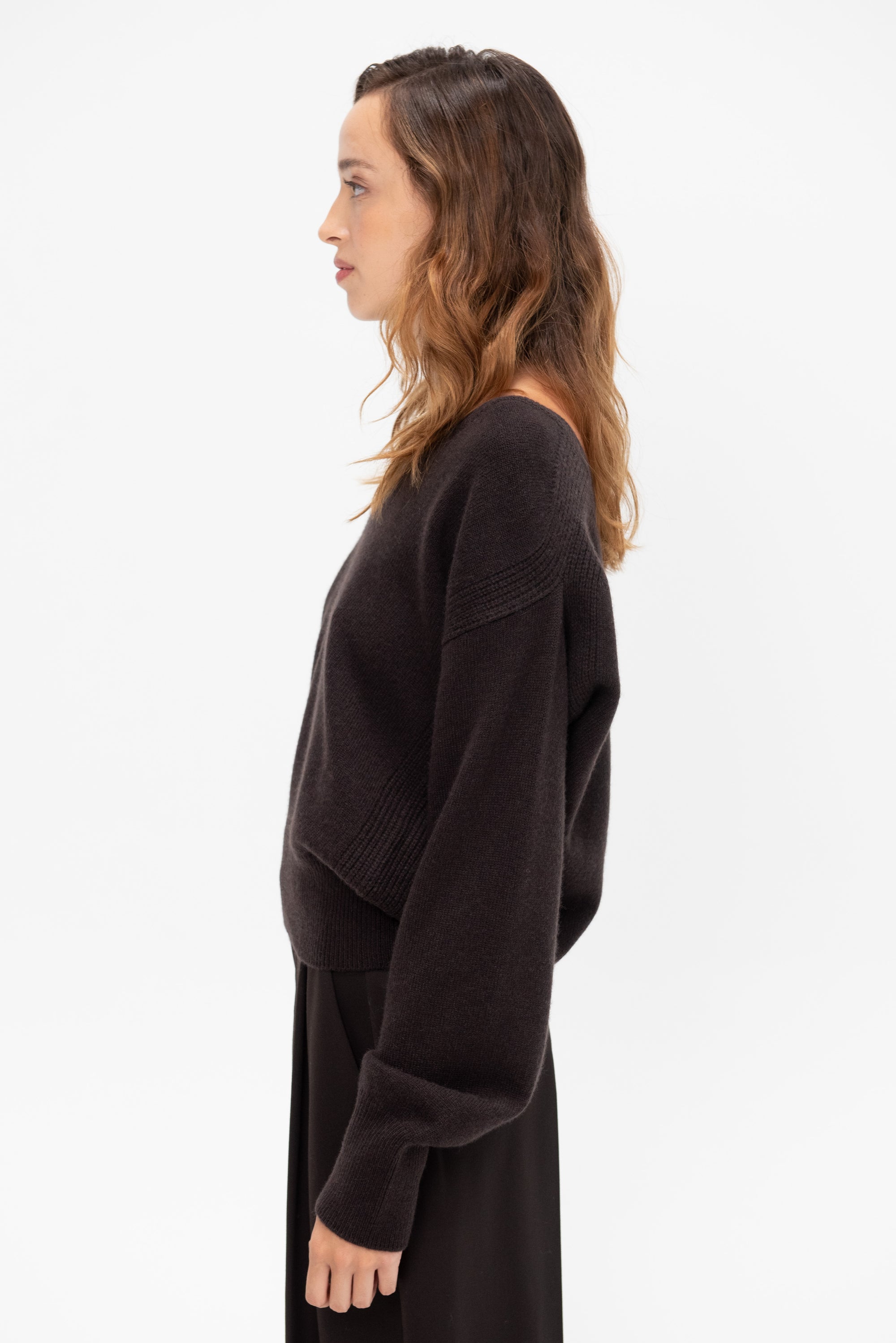 V-Neck Sweater, Brown