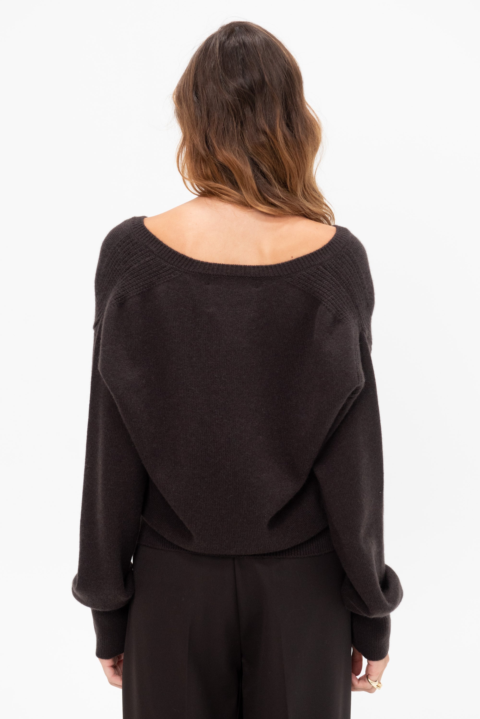 V-Neck Sweater, Brown