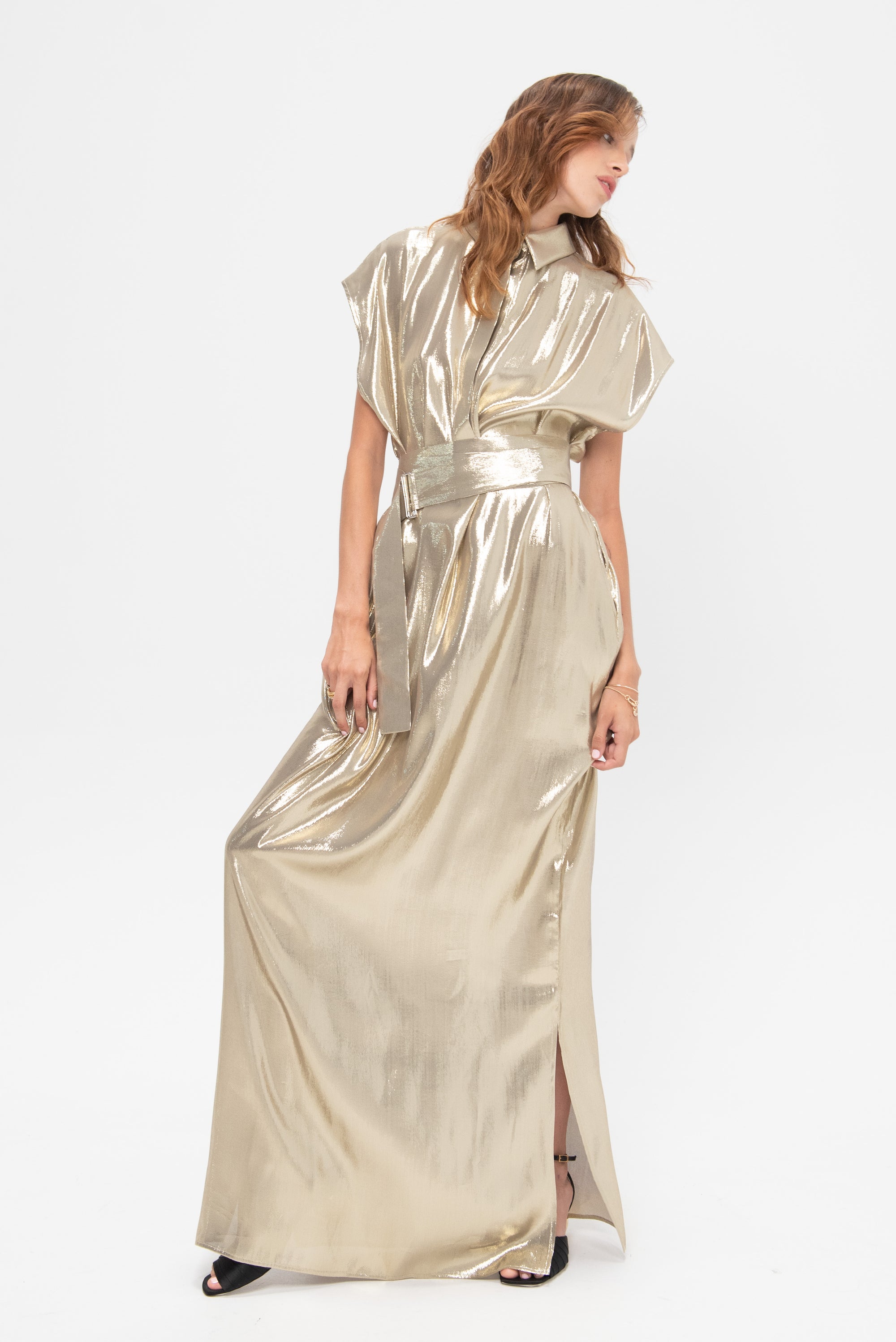 Francesca Sleeveless Dress, Gold